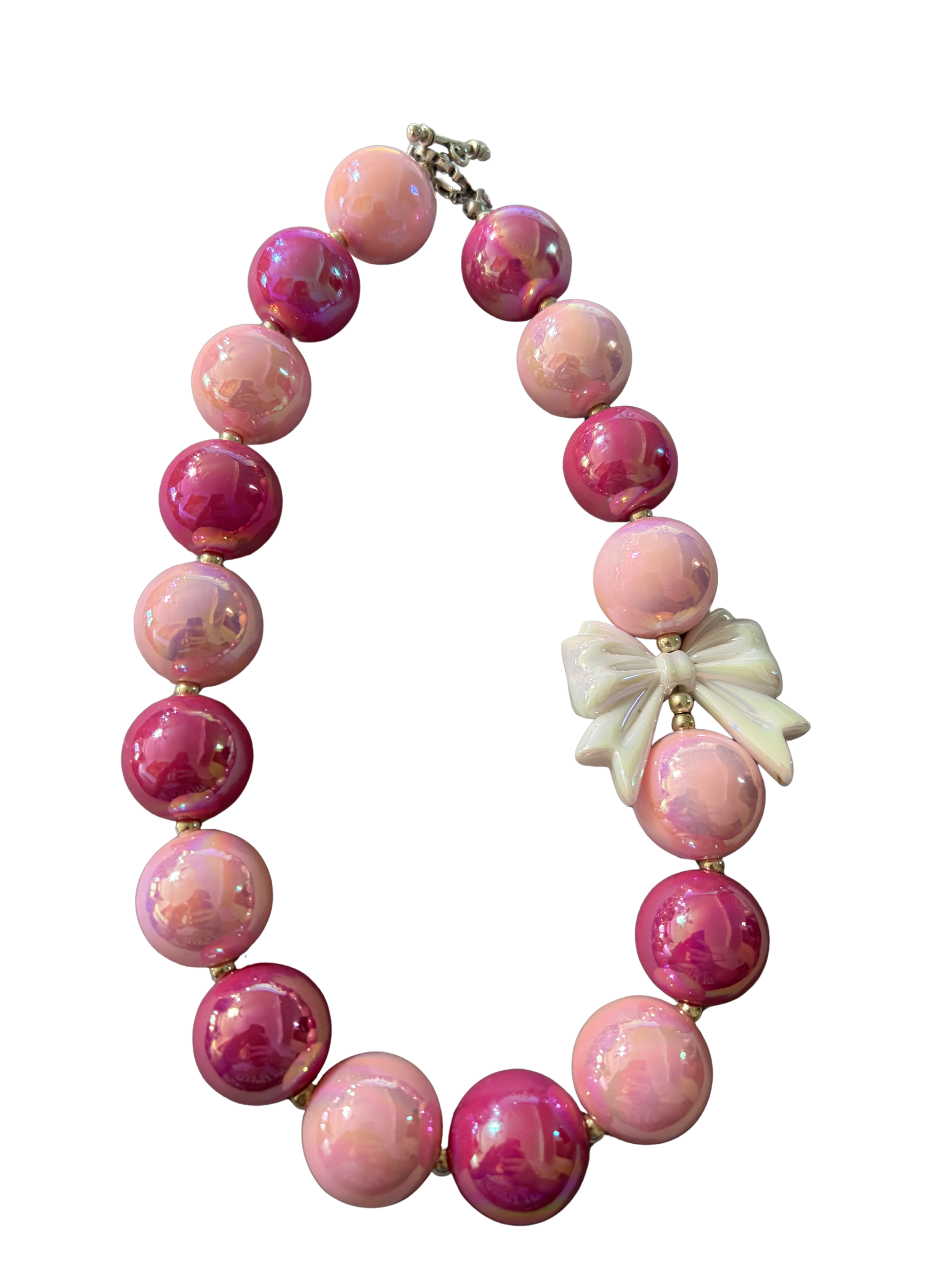 Pretty in Pink Bubblegum Bead 16" Necklace