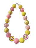 Pink Lemonade Hearts Bubblegum 17" Necklace